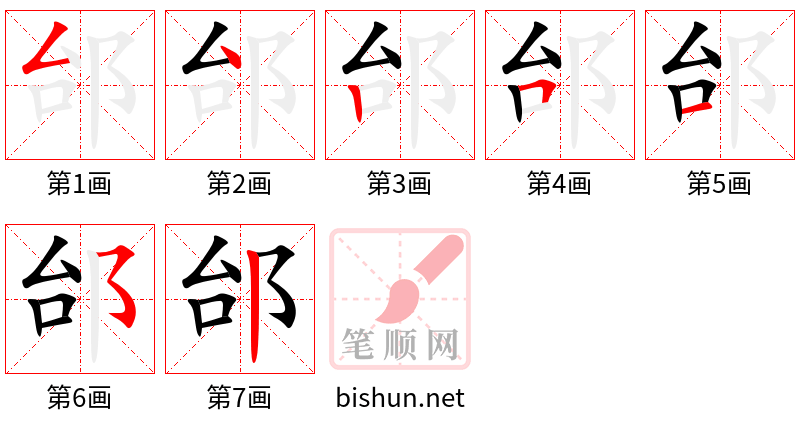 邰 笔顺规范