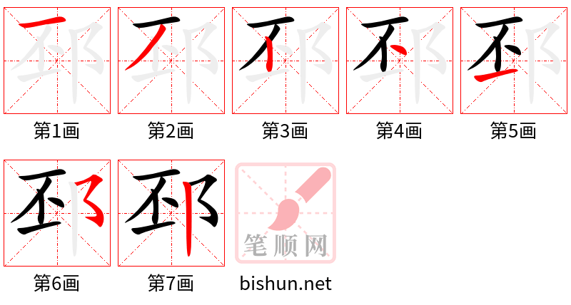 邳 笔顺规范