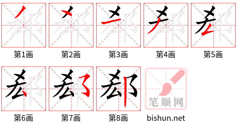 郄 笔顺规范