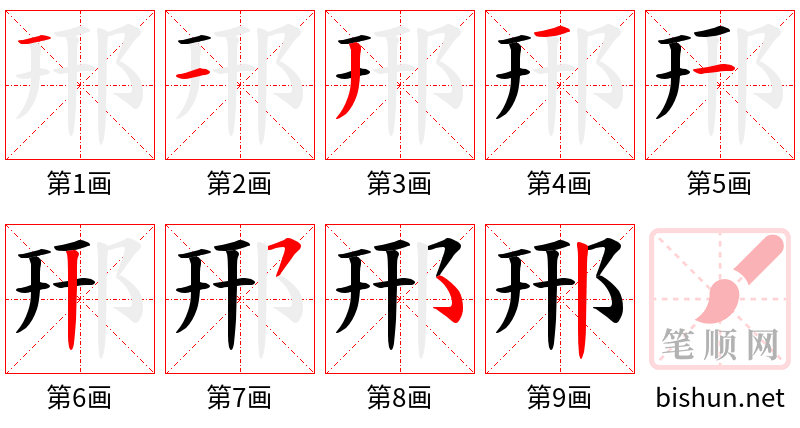 郉 笔顺规范