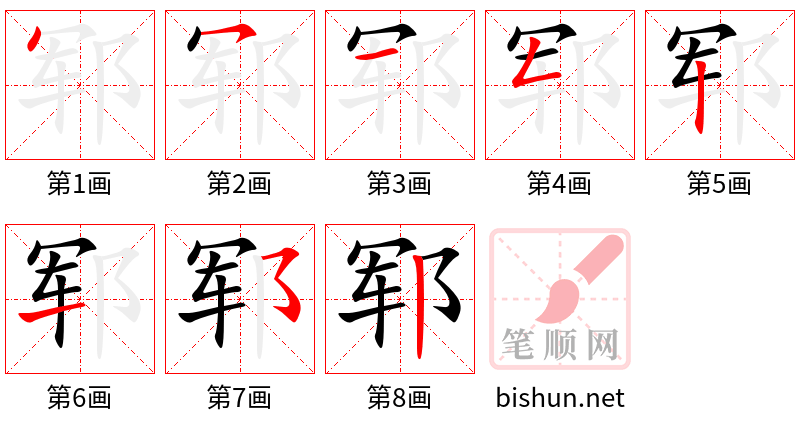 郓 笔顺规范