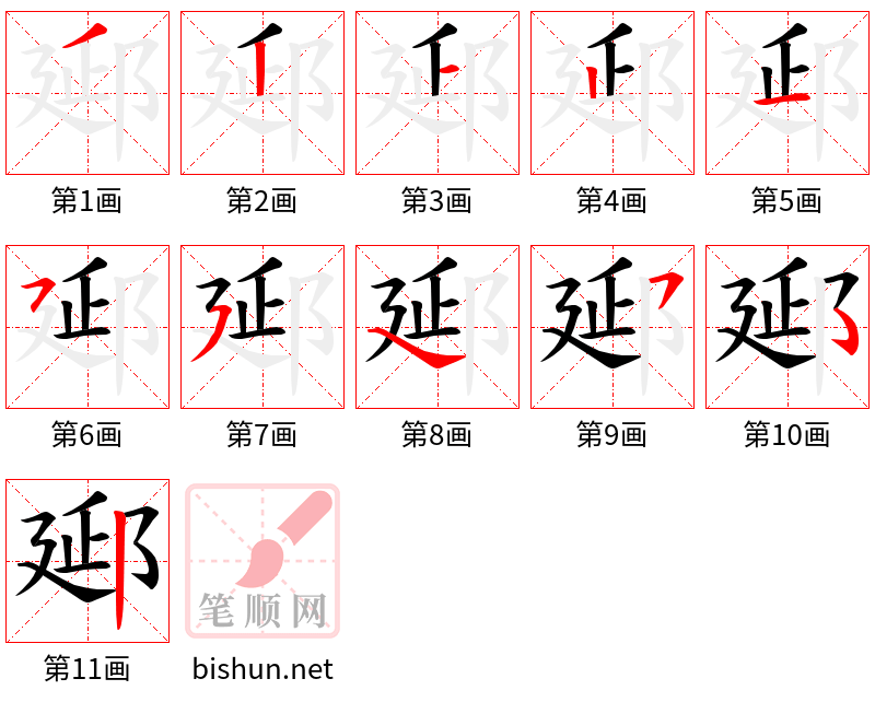 郔 笔顺规范