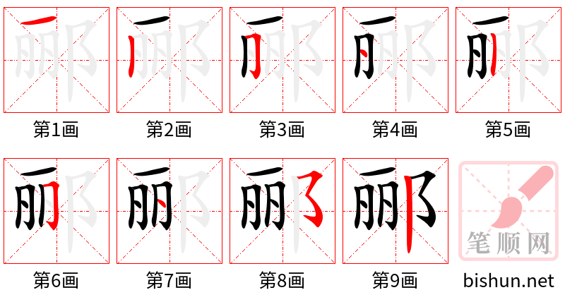 郦 笔顺规范