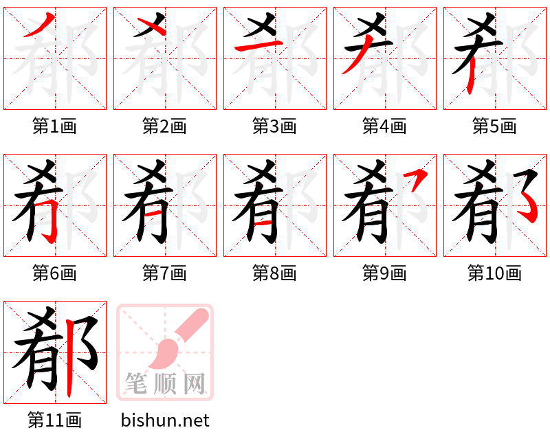 郩 笔顺规范