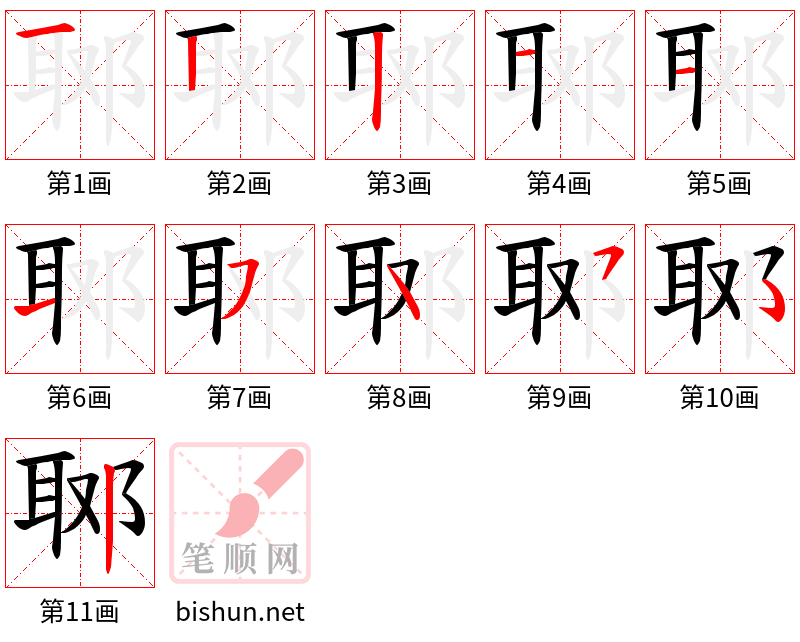 郰 笔顺规范