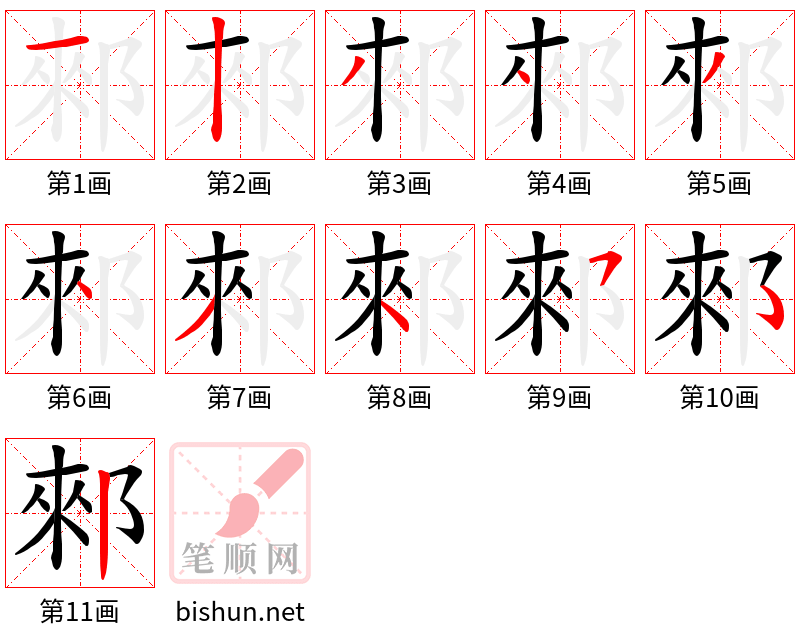 郲 笔顺规范