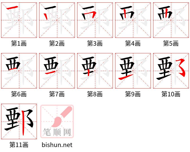 鄄 笔顺规范