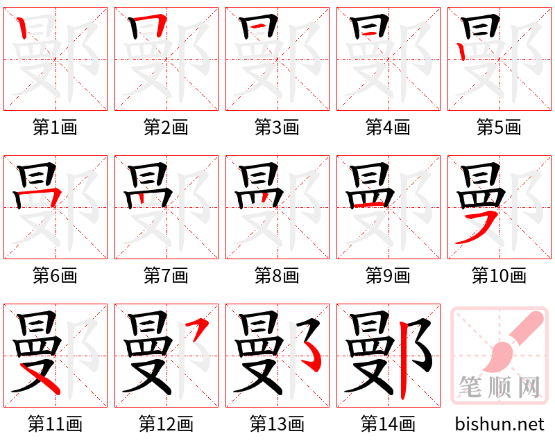 鄤 笔顺规范