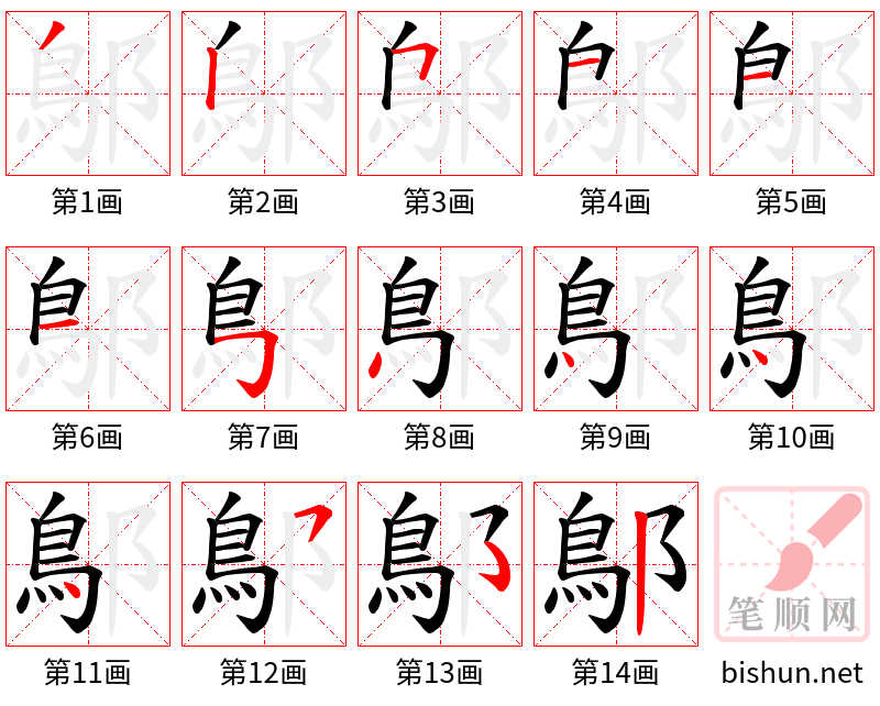 鄥 笔顺规范