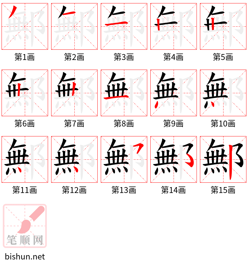 鄦 笔顺规范