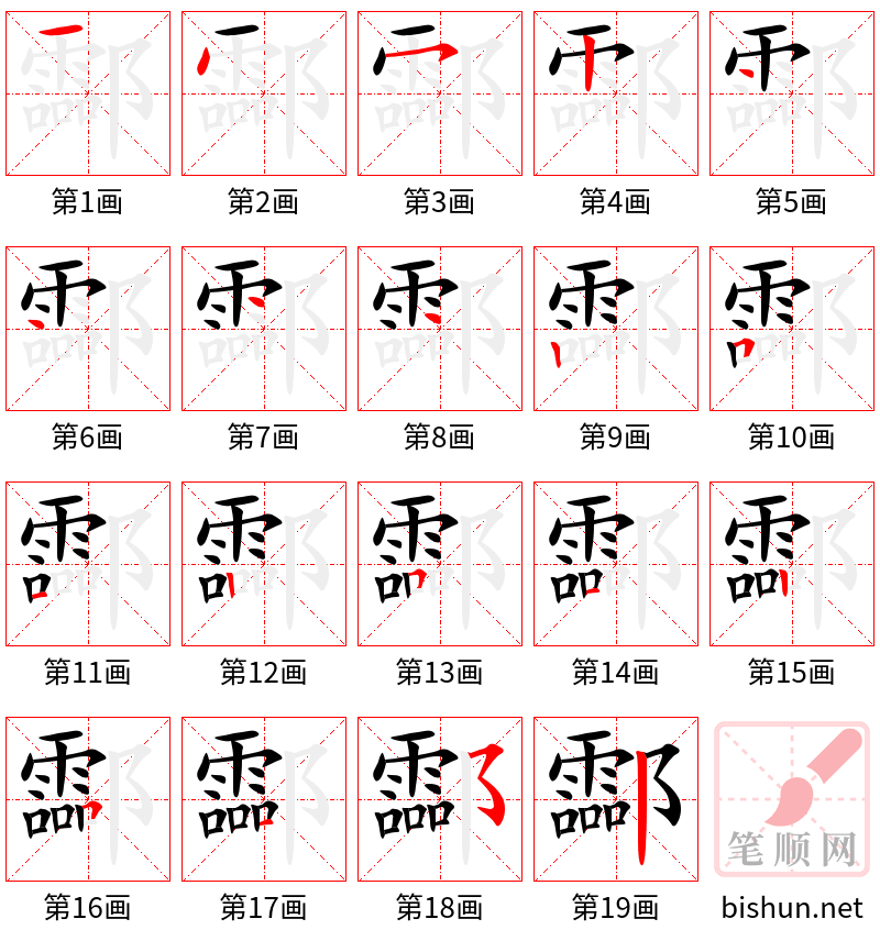 酃 笔顺规范