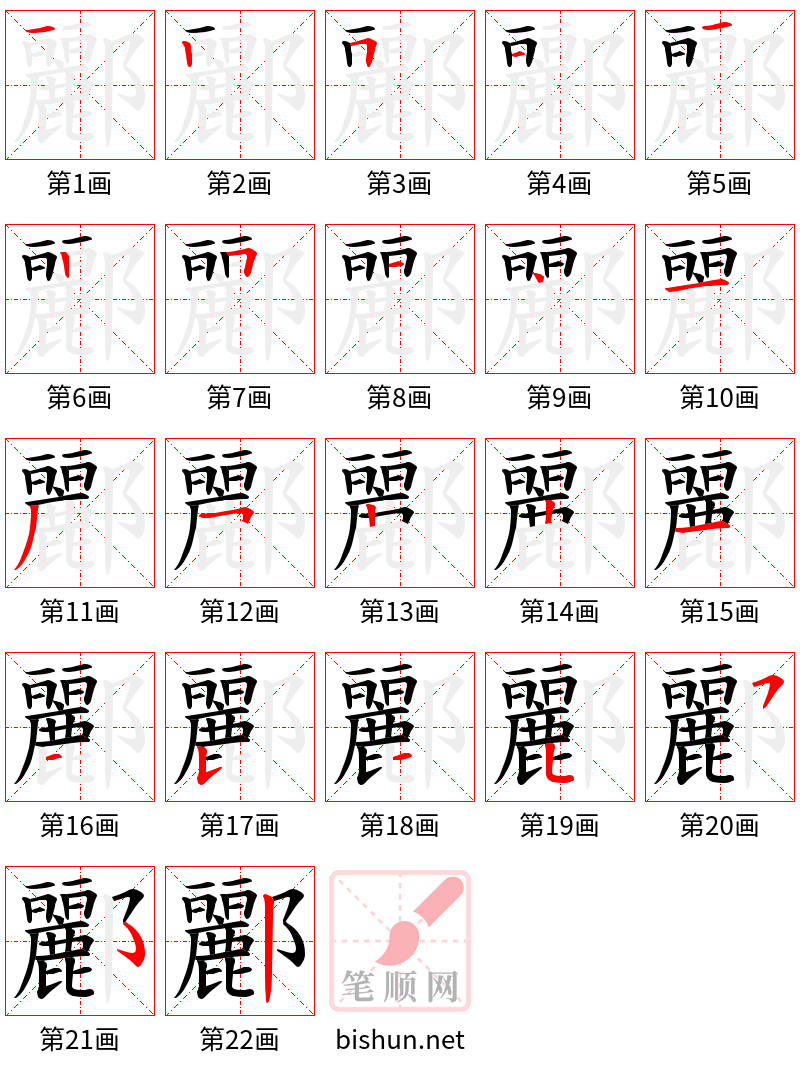 酈 笔顺规范