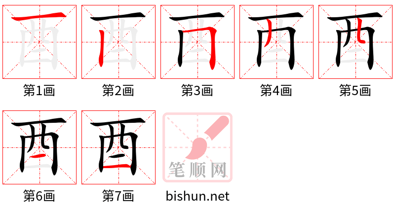 酉 笔顺规范