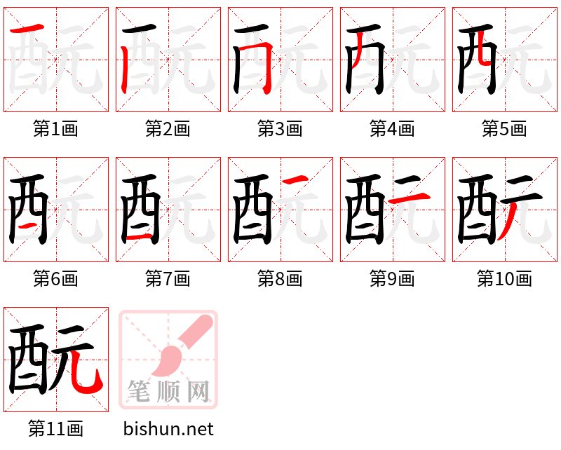 酛 笔顺规范