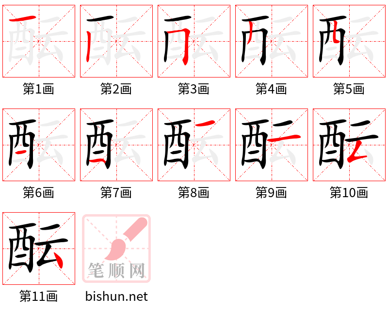 酝 笔顺规范