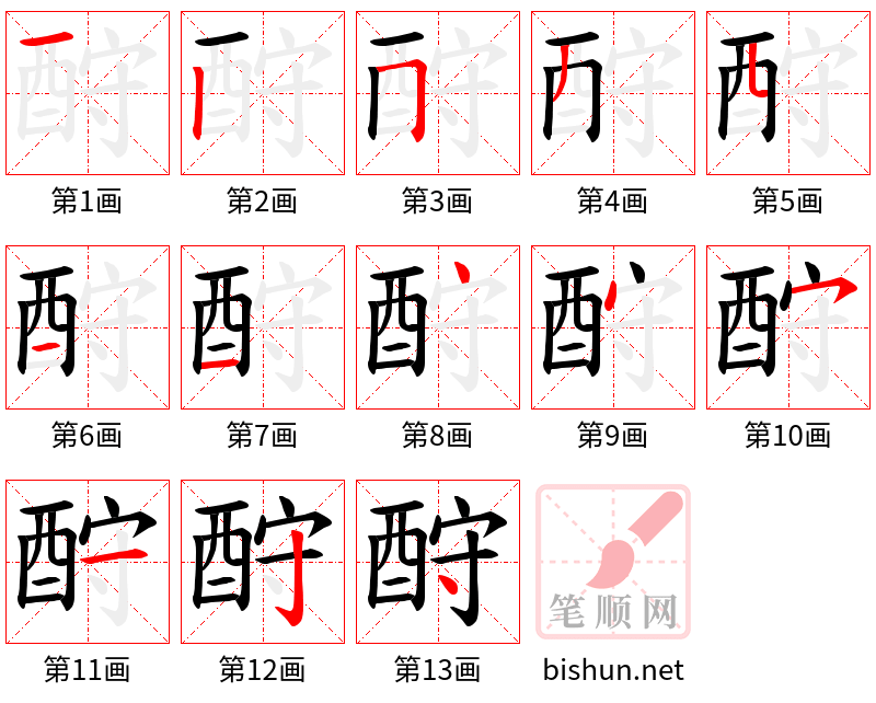 酧 笔顺规范