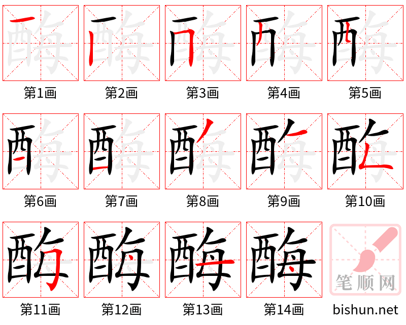 酶 笔顺规范