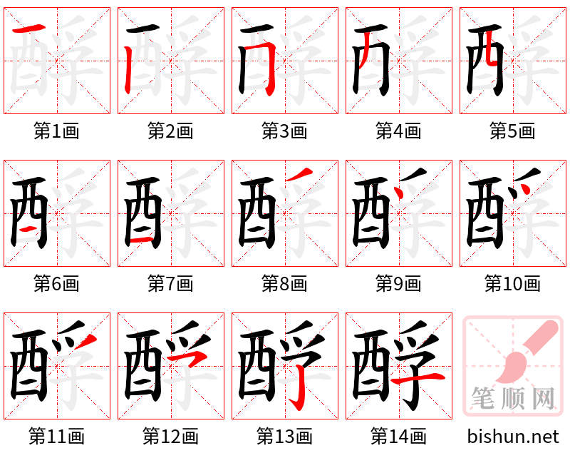 酻 笔顺规范