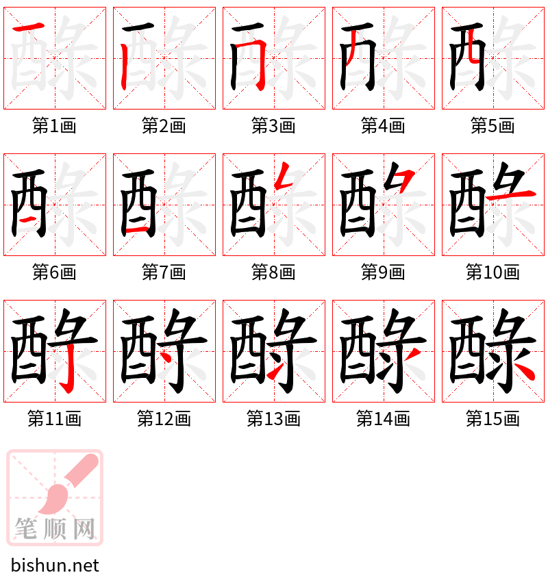 醁 笔顺规范