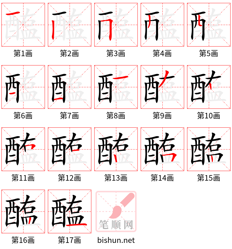 醢 笔顺规范