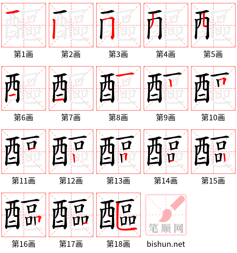 醧 笔顺规范