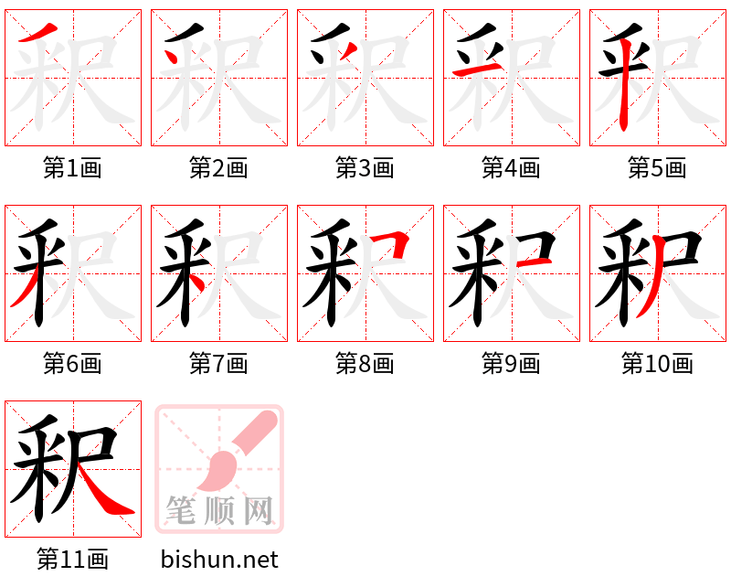 釈 笔顺规范