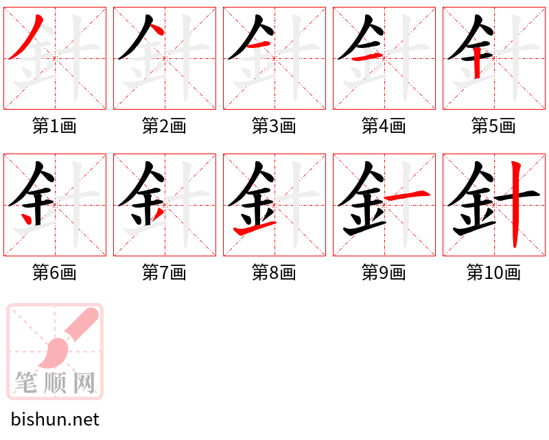 針 笔顺规范