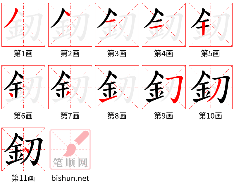 釰 笔顺规范