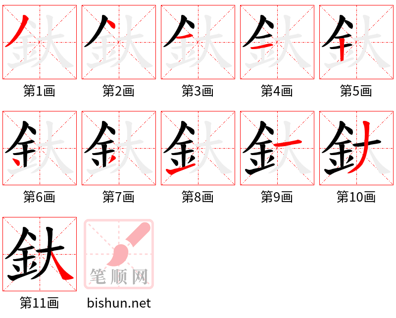 釱 笔顺规范