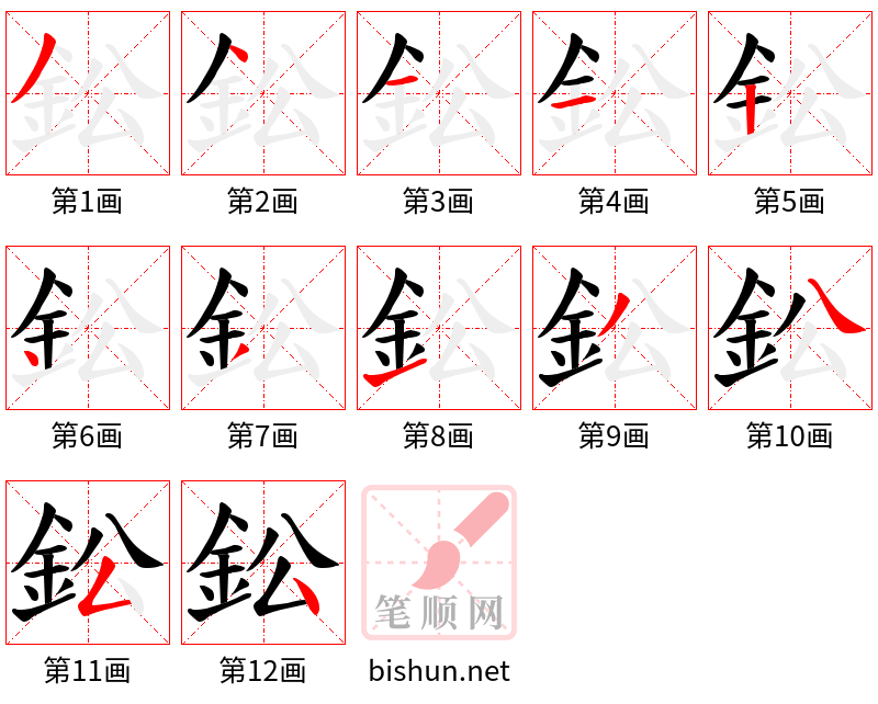 鈆 笔顺规范