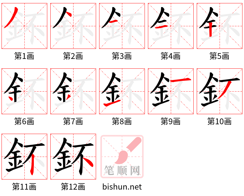 鈈 笔顺规范