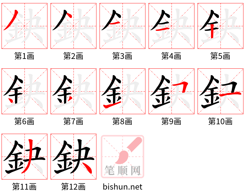 鈌 笔顺规范