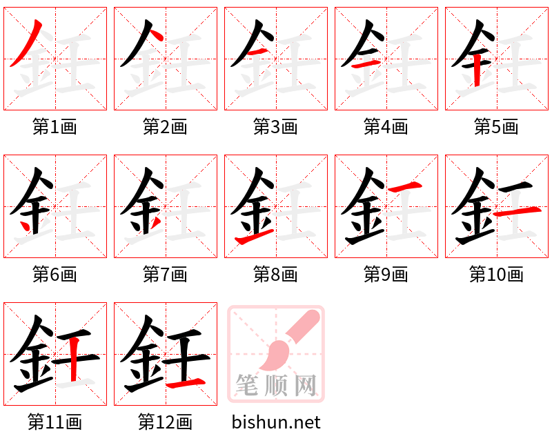 鈓 笔顺规范