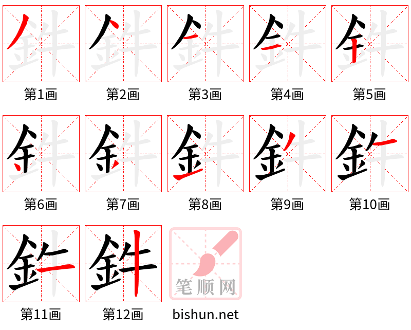 鈝 笔顺规范