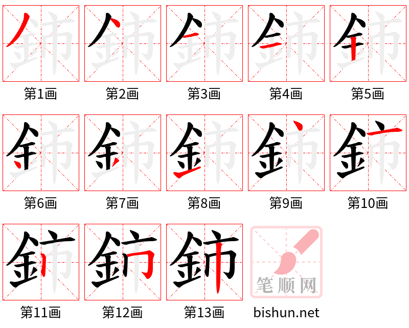 鈰 笔顺规范