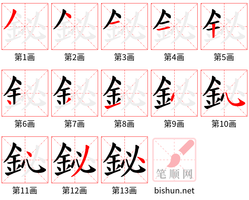 鉍 笔顺规范