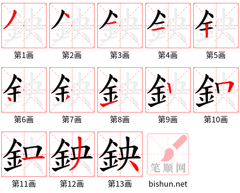 鉠 笔顺规范