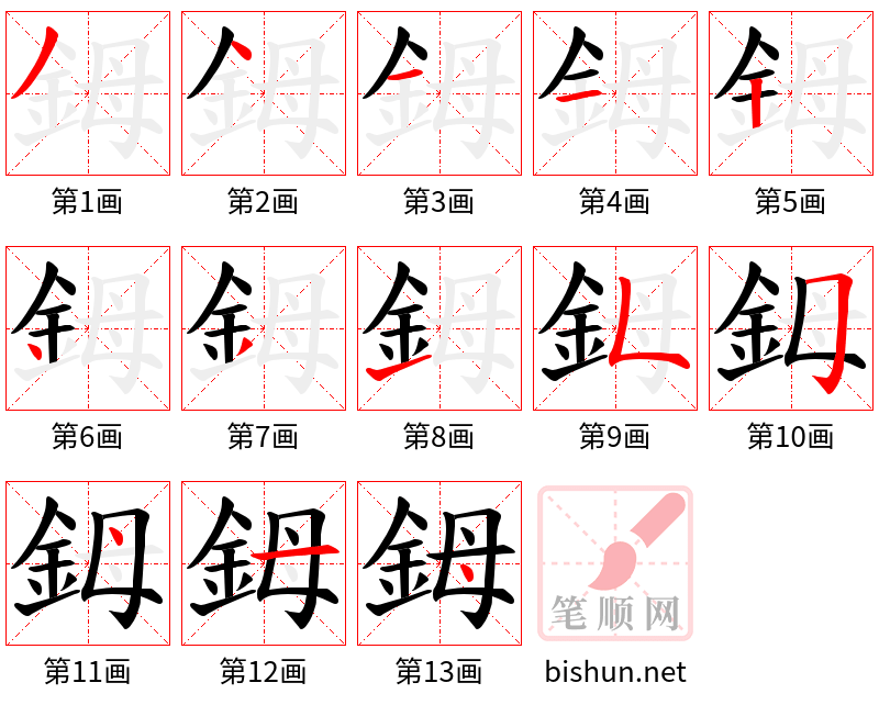 鉧 笔顺规范