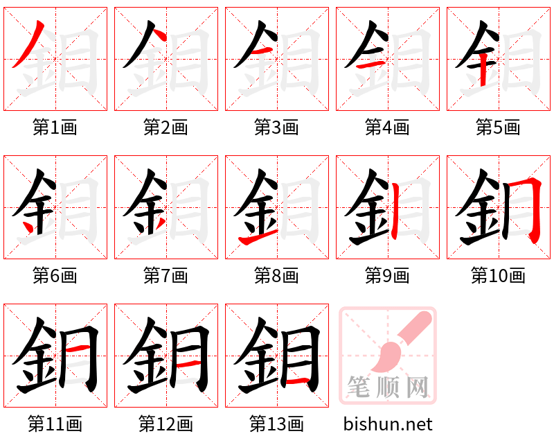 鉬 笔顺规范