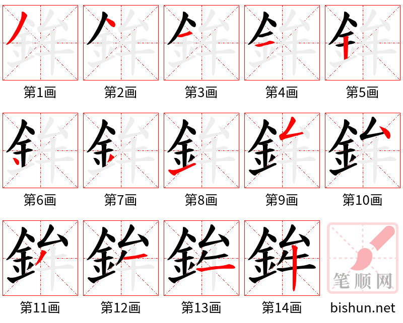 鉾 笔顺规范