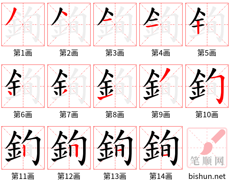 銁 笔顺规范