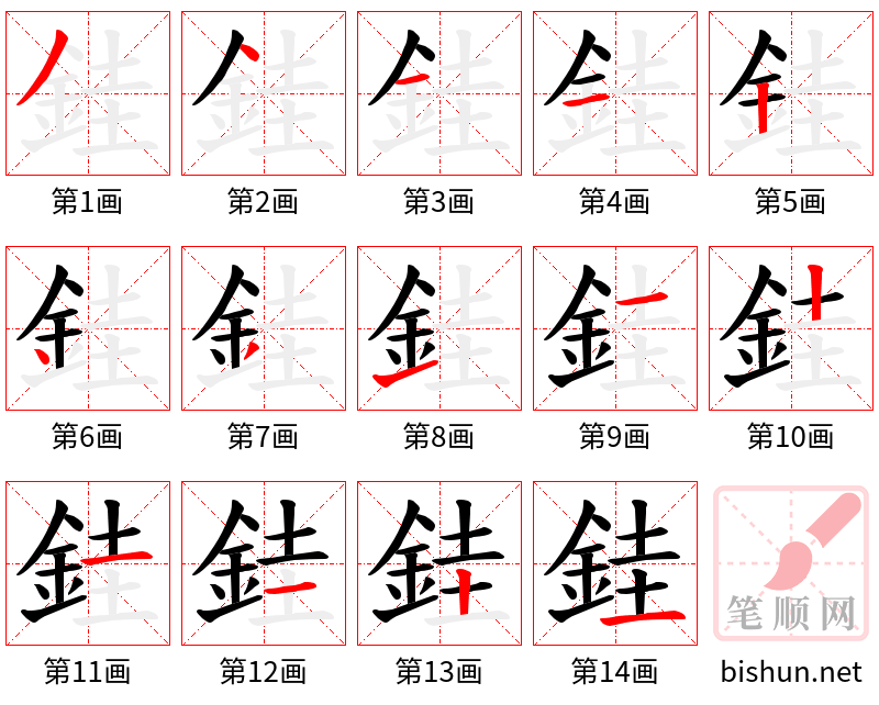 銈 笔顺规范