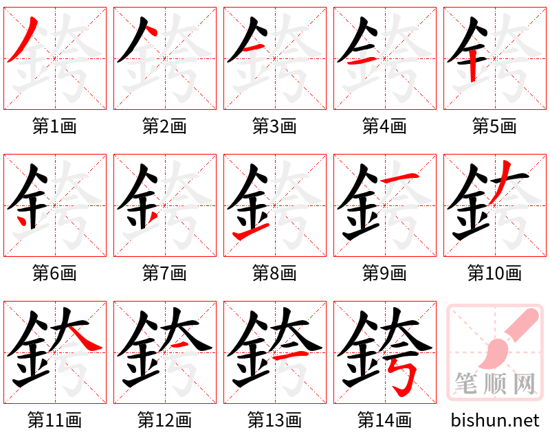 銙 笔顺规范