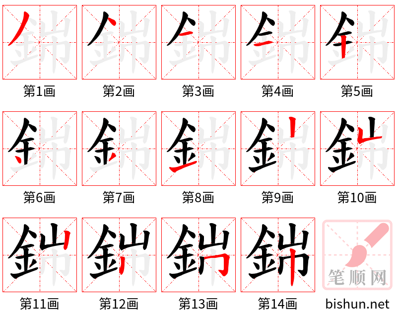 銟 笔顺规范