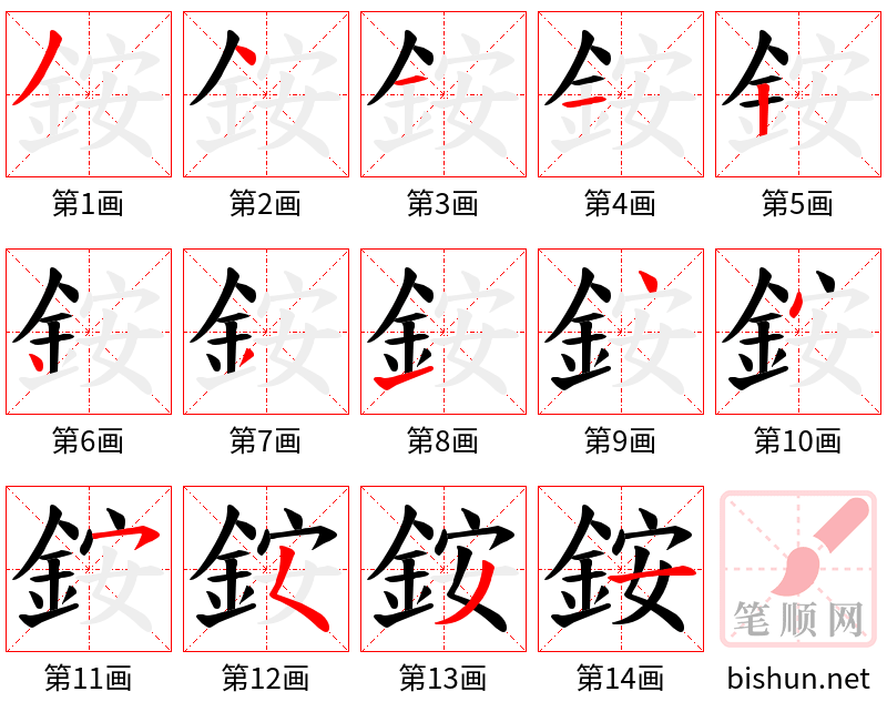 銨 笔顺规范