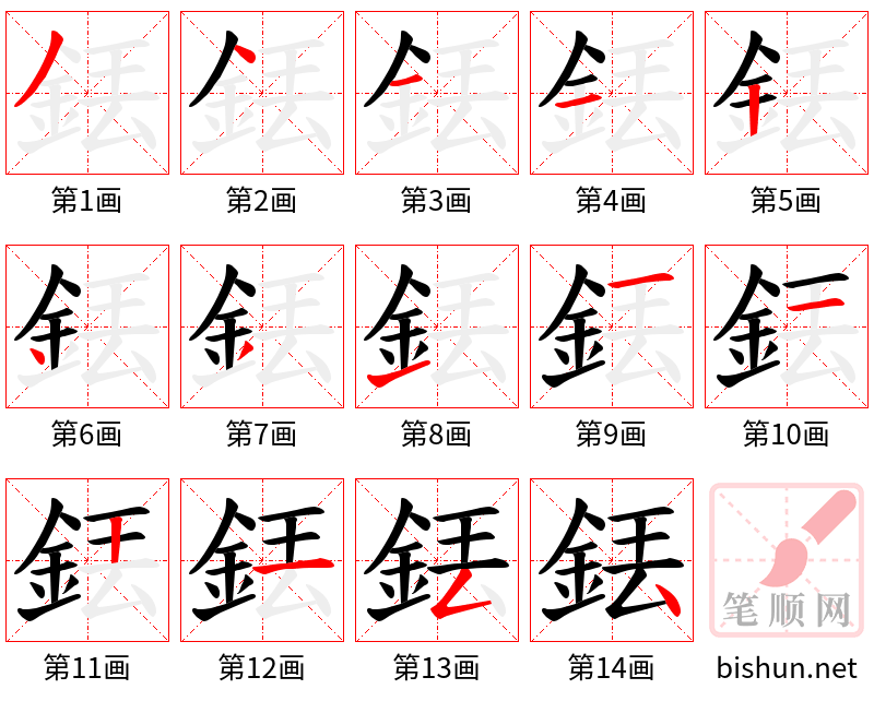 銩 笔顺规范