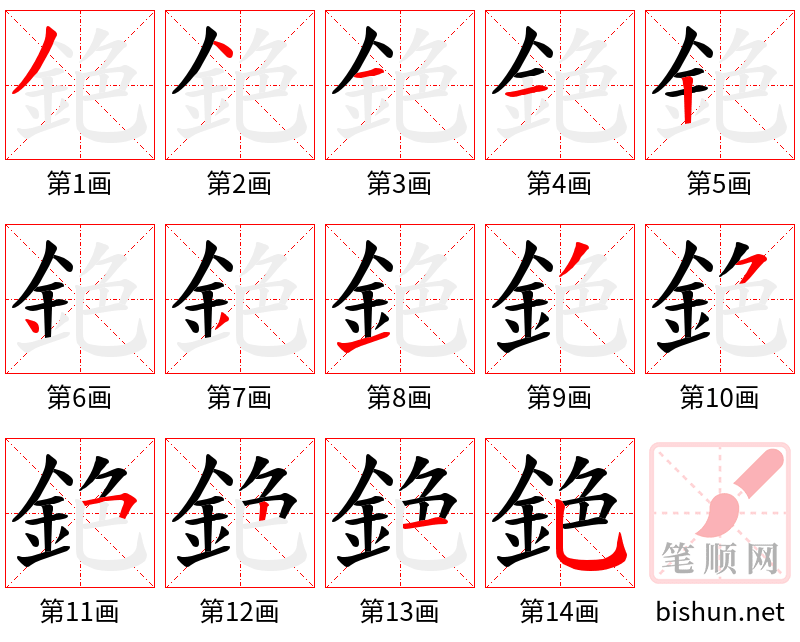 銫 笔顺规范