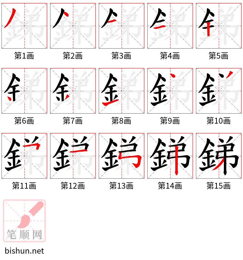 銻 笔顺规范