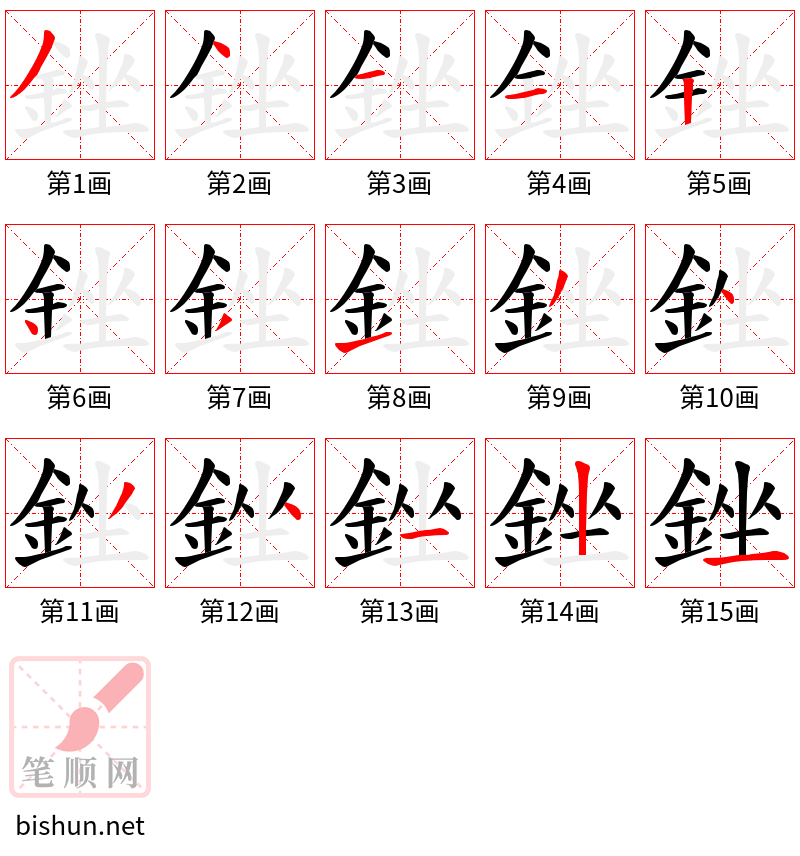 銼 笔顺规范