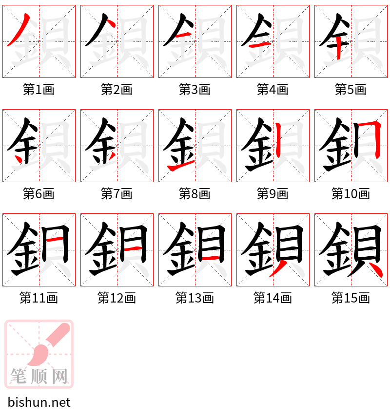 鋇 笔顺规范